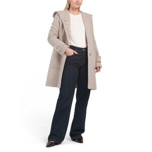 ICONS BY CINZIA ROCCA Beige Hooded Long Sleeve Coat